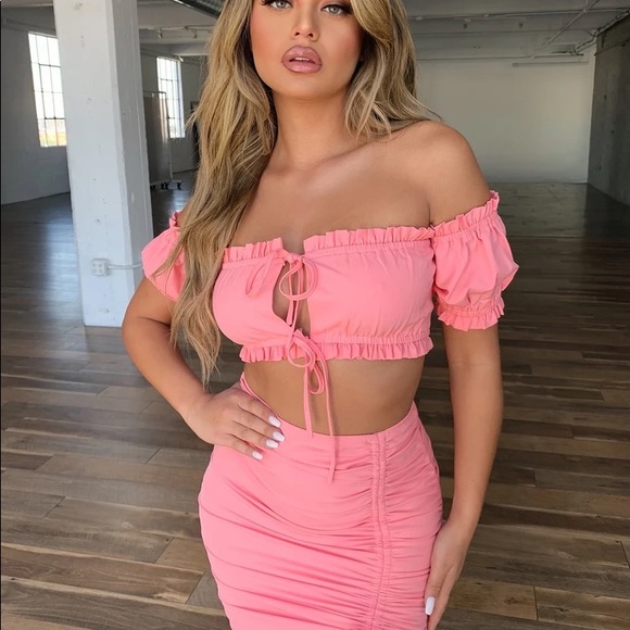 Tiger Mist Tops - Tiger Mist Pink Crop Top